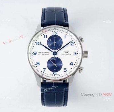 Swiss IWC Portuguese IW371620 Blue Subdials 41mm watch with Cal.69355